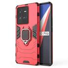 For vivo iQOO 10 Pro 5G PC + TPU Shockproof Protective Phone Case with Magnetic Ring Holder(Red) - 1