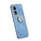 For OPPO A97 5G XINLI Straight Edge Electroplate TPU Phone Case with Ring(Celestial Blue) - 1