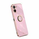 For Realme V20 5G XINLI Straight Edge Electroplate TPU Phone Case with Ring(Cherry Purple) - 1