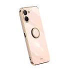 For Realme V20 5G XINLI Straight Edge Electroplate TPU Phone Case with Ring(Pink) - 1
