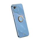 For Realme C30 XINLI Straight Edge Electroplate TPU Phone Case with Ring(Celestial Blue) - 1
