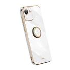 For Realme C30 XINLI Straight Edge Electroplate TPU Phone Case with Ring(White) - 1