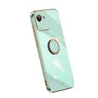 For Realme C30 XINLI Straight Edge Electroplate TPU Phone Case with Ring(Mint Green) - 1