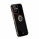 For vivo T2x 5G XINLI Straight Edge Electroplate TPU Phone Case with Ring(Black) - 1