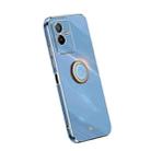 For vivo T2x 5G XINLI Straight Edge Electroplate TPU Phone Case with Ring(Celestial Blue) - 1