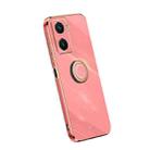 For vivo Y77 5G XINLI Straight Edge Electroplate TPU Phone Case with Ring(Hawthorn Red) - 1