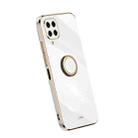 For Samsung Galaxy M32 4G XINLI Straight Edge Electroplate TPU Phone Case with Ring(White) - 1