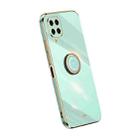 For Samsung Galaxy M32 4G XINLI Straight Edge Electroplate TPU Phone Case with Ring(Mint Green) - 1