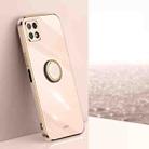 For Samsung Galaxy A22 5G XINLI Straight Edge Electroplate TPU Phone Case with Ring(Pink) - 1