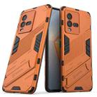 For vivo iQOO 10 PC + TPU Shockproof Case with Invisible Holder(Orange) - 1