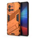 For vivo iQOO 10 Pro 5G PC + TPU Shockproof Case with Invisible Holder(Orange) - 1