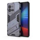 For vivo iQOO 10 Pro 5G PC + TPU Shockproof Case with Invisible Holder(Grey) - 1