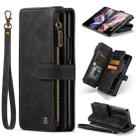 For Samsung Galaxy Z Fold4 5G CaseMe C30 Multifunctional Card Slots Zipper Phone Leather Phone Case(Black) - 1