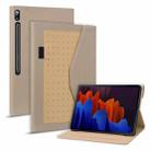 For Samsung Galaxy Tab S8 / S7 Business Storage Smart Leather Tablet Case(Khaki) - 1