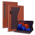 For Samsung Galaxy Tab S8+ / S7+ Business Storage Smart Leather Tablet Case(Brown) - 1