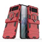 For Samsung Galaxy Z Flip4 PC + TPU Shockproof Protective Phone Case with Magnetic Ring Holder(Red) - 1