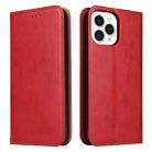 For iPhone 14 Pro Fierre Shann PU Genuine Leather Texture Leather Phone Case(Red) - 1