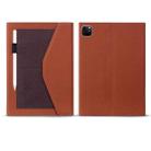 Business Storage Smart Leather Tablet Case For iPad Pro 11 2021 / 2020 / 2018(Brown) - 2