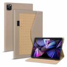 For iPad Pro 12.9 2021 / 2020 Business Storage Smart Leather Tablet Case(Khaki) - 1
