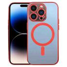 For iPhone 14 Pro MagSafe Electroplating Straight TPU Phone Case(Red) - 1