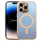 For iPhone 14 Pro Max MagSafe Electroplating Straight TPU Phone Case (Gold) - 1