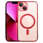 For iPhone 13 MagSafe Electroplating Straight TPU Phone Case(Red) - 1
