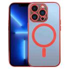 For iPhone 13 Pro MagSafe Electroplating Straight TPU Phone Case (Red) - 1