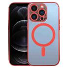 For iPhone 12 Pro MagSafe Electroplating Straight TPU Phone Case(Red) - 1