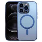 For iPhone 12 Pro MagSafe Electroplating Straight TPU Phone Case(Dark Blue) - 1