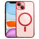 For iPhone 11 MagSafe Electroplating Straight TPU Phone Case (Red) - 1