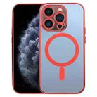 For iPhone 11 Pro MagSafe Electroplating Straight TPU Phone Case(Red) - 1