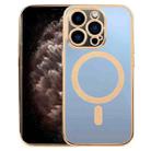 For iPhone 11 Pro Max MagSafe Electroplating Straight TPU Phone Case (Gold) - 1