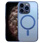 For iPhone 11 Pro Max MagSafe Electroplating Straight TPU Phone Case (Dark Blue) - 1