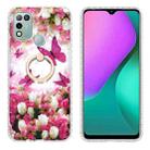 For Infinix Hot 11 Play / Hot 10 Play Ring Holder 2.0mm Airbag TPU Phone Case(Dancing Butterflies) - 1