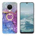 For Nokia G20 / G10 Ring Holder 2.0mm Airbag TPU Phone Case(Blue Purple Marble) - 1
