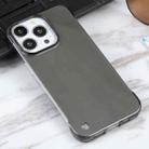 For iPhone 14 Pro Half Edging PC Phone Case(Transparent Black) - 1