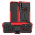 For Motorola Moto E (2020) Tire Texture Shockproof TPU+PC Protective Case with Holder(Red) - 1