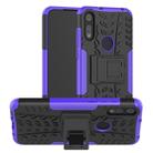 For Motorola Moto E (2020) Tire Texture Shockproof TPU+PC Protective Case with Holder(Purple) - 1