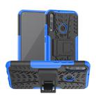 For Huawei Y7P Tire Texture Shockproof TPU+PC Protective Case with Holder(Blue) - 1