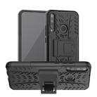 For Huawei Y7P Tire Texture Shockproof TPU+PC Protective Case with Holder(Black) - 1