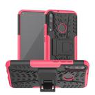 For Huawei Honor Play 3 / P40E Tire Texture Shockproof TPU+PC Protective Case with Holder(Rose Red) - 1