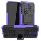 For Nokia 2.3 Tire Texture Shockproof TPU+PC Protective Case with Holder(Purple) - 1