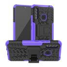 For Galaxy A70e Tire Texture Shockproof TPU+PC Protective Case with Holder(Purple) - 1