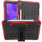 For iPad Pro 11 (2020) Tire Texture Shockproof TPU+PC Protective Tablet Case with Holder(Red) - 1