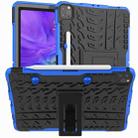 For iPad Pro 11 (2020) Tire Texture Shockproof TPU+PC Protective Tablet Case with Holder(Blue) - 1