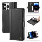 For iPhone 14 Pro Max LC.IMEEKE Magnetic Buckle Leather Phone Case (Black) - 1