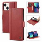 For iPhone 14 Plus LC.IMEEKE Magnetic Buckle Leather Phone Case (Red) - 1