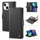 For iPhone 14 LC.IMEEKE Magnetic Buckle Leather Phone Case (Black) - 1