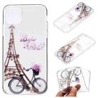 For iPhone 14 Coloured Drawing Pattern Transparent TPU Protective Case (Tower Bicycle) - 1