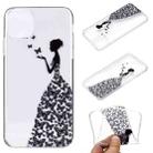 For iPhone 14 Coloured Drawing Pattern Transparent TPU Protective Case Max(Butterfly Girl) - 1